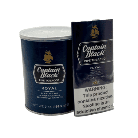 Captain Black Pipe Tobacco has become one of the best selling pipe tobacco brands in America. The Captain Black Royal Pipe Tobacco is an aromatic blend of golden Virginia and Black Cavendish tobaccos that offers pipe enthusiast a pleasantly mellow and rich smooth experience.