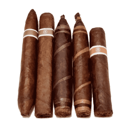 RoMa Craft 2021 CRAFT 5 Cigar Sampler Set! Now you can enjoy a pair of CRAFT 2021 cigars along with rare limited release Neanderthal KFG and Aquitaine Blockhead & Venus Plus receive a Cigar And Pipes Double Blade Single Action cutter. These 5 Cigar Sampler sets are sure to disappear quickly so get them while they last.