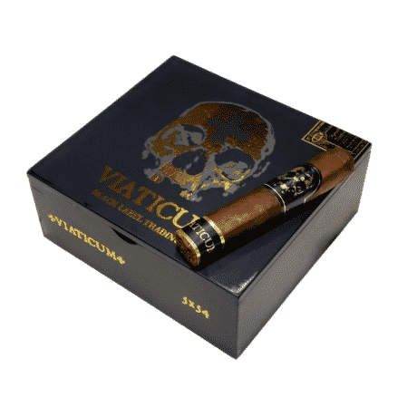 Black Label Trading Co. Last Rites Viaticum are tweaked blend of the original Last Rites cigars.  Last Rites Viaticum cigars are hand crafted in Nicaragua, filled with an exclusive blend of Nicaraguan and Honduran filler tobacco, a Honduran binder and a well aged Ecuadorian maduro wrapper.  The culmination of this masterfully blended cigar is an unforgettable smoke filled with complex layers of cedar, coffee, & chocolate. The rich, earthy cocoa finish will linger on your palate.