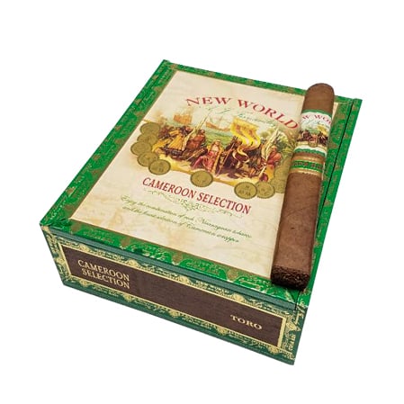 New World Cameroon Selection by AJ Fernandez, is a medium bodied premium cigar hand rolled at the AJ Fernandez factory in Nicaragua. Vintage tobacco is used including premium long fillers and binder from Esteli, Nicaragua, then are encased by the lush Cameroon wrapper. New World by AJ Fernandez Cameroon Selection has bold notes with cedar and spice.
