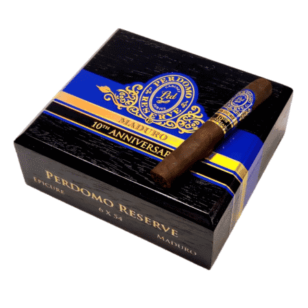 Perdomo Reserve 10th Anniversary Box Pressed Maduro are a Nicaraguan Puro re-blended by Nick Perdomo in 2019 with 6-year aged Cuban-seed Nicaraguan Maduro wrapper from the Jalapa valley region that has been bourbon barrel-aged for 14 months. A 6-yr aged Cuban seed Nicaraguan binder & long-fillers complete the blend that has had an additional 12-months rest in cedar rooms. I picked up Med-Full bodied rich & robust flavors on a clean smooth draw with sweet tobacco, pepper, cocoa, espresso & hints of dark chocolate notes. Nick Perdomo recommends this cigar is a great pairing with Scotch & Bourbon.