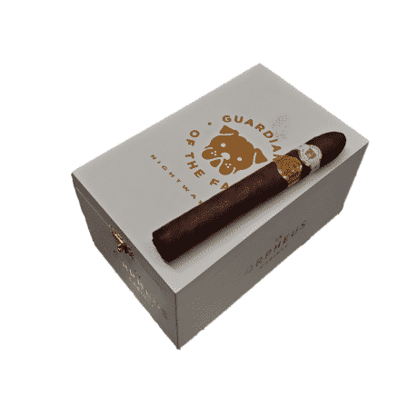 The Guardian of the Farm Nightwatch is the follow up to the award winning Guardian of the Farm Selección de Warped and is solely an Aganorsa project. Created to capture a true Maduro expression of the original blend that can live up to the high expectations that cigar enthusiasts have come to expect from the Guardian of the Farm cigar. Utilizing an Aganorsa Shade Grown Corojo Maduro wrapper, the blend is full bodied with bold and refined notes of dark chocolate, leather and cedar.