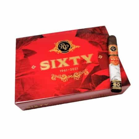 The Rocky Patel Sixty have been released to celebrate Rocky Patel's (the man) 60th Birthday. These cigars were masterfully crafted in Nicaragua a Patel's TaviCusa factory. The Rocky Patel Sixty uses and blend of Nicaraguan grown tobaccos covered in a rich, dark Mexican San Andres leaf. Once rolled the Rocky Patel Sixty are aged for 2 years before being box-pressed and then release. The culmination of this aging and carefully blended cigar results in a Medium-Full bodied cigar filled with balanced, bold & rich flavors.