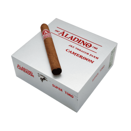 The Aladino Cameroon Cigar is handmade at the JRE Tobacco Company factory in Honduras. The Aladino Cameroon Cigar is medium in strength and features a Cameroon-seed wrapper grown in Honduras at the Jamastran Valley. The Aladino Cameroon Cigar is comprised of a wrapper that is aged for two years before applying to the Corojo filler and binder. The Aladino Cameroon offers notes of spice with an underlying sweetness and creaminess.