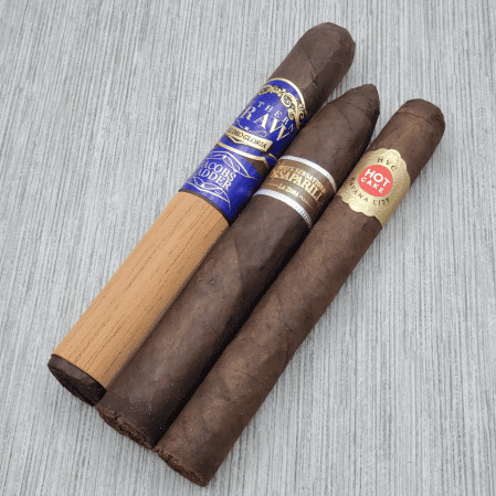 The Aged Trio Cigar Sampler has been resting in our climate controlled humidor for Over a Year! We are happy to release this sampler to you now. Stock on this aged selection is very limited so don't delay and get your order in while they last. This Trio includes blends from Southern Draw, Espinosa & HVC. Priced at over 40%OFF 
