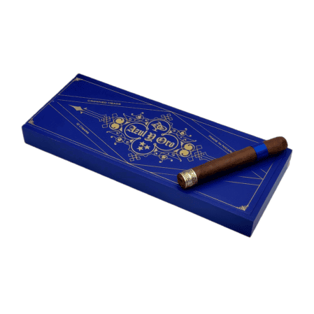 Crowned Heads Azul y Oro Limited Edition Cigars features a Ecuadorian Habano wrapper over a binder from Jalapa, Nicaragua along with filler tobaccos from the Dominican Republic and three other different regions in Nicaragua. Azul y Oro Limited Edition Cigars are a medium-bodied limited edition Cigar handcrafted at the NACSA Factory offering flavors of leather, wood, chocolate with some notes of pepper. Azul y Oro Limited Edition Cigars is limited to 2,500 12-count boxes to take advantage of this special release while you can. 
