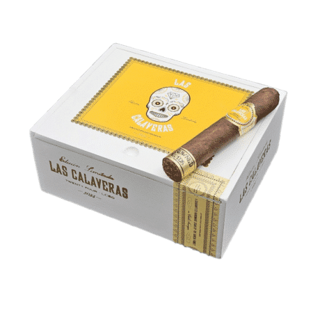 Crowned Heads Las Calaveras EL 2023 features a Connecticut broadleaf wrapper for the second time (2016).  Handcrafted at the My Father Cigar S.A. factory in Esteli, Nicaragua with an all-Nicaraguan long filler and binder blend, finished with a thick Connecticut broadleaf wrapper. The Crowned Heads Las Calaveras Edicion Limitada 2023 cigar provides delicious complex medium-full body tasting notes of rich leather, pepper, and cedar wood, with hints of cocoa, nuts & earthy spices.  Only 1,500 boxes of each size were made!