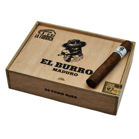 The Sinistro El Burro Maduro cigars are part of the La Fabrica Series. The El Barro Maduro are hand rolled in the Dominican Republic at Tabacalera El Artista. This masterful blend includes filler tobacco from the Dominican Republic, Nicaragua & Pennsylvania, bound in a flavorful USA binder. Finished in an oily & toothy Mexican San Andres Maduro wrapper. Sinistro El Burro Maduro delivers a bevy of flavorful medium-full bodied notes of coffee, earth, cocoa, toasted nuts, & a subtle sweetness.
