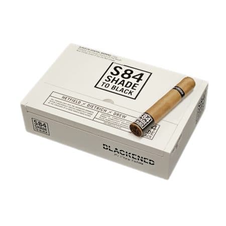 Blackened S84 Shade to Black by Drew Estate Cigars are a collaboration from James Hetfield (Metallica), Rob Dietrich (Master Distiller and blender of Blackened Whiskey), and Jonathan Drew of Drew Estate Cigars. Blackened S84 by Drew Estate Cigars, The follow up to Blackened M81, are comprised of a lush, Ecuadorian Connecticut Shade wrapper around a USA Connecticut Broadleaf binder along with fillers of Nicaraguan and USA Pennsylvania tobacco leaves. This blend delivers a creamy & smooth tasting profile filled with medium-full balanced and complex notes.